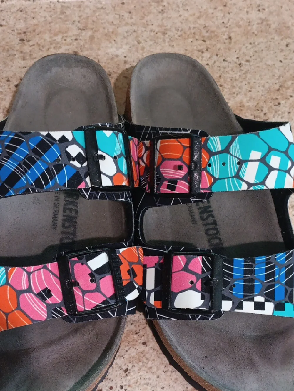 Birkenstock Arizona Sonar Geometric Two-Strap Sandals Size 40 W-9 M-7 - Picture 6 of 8